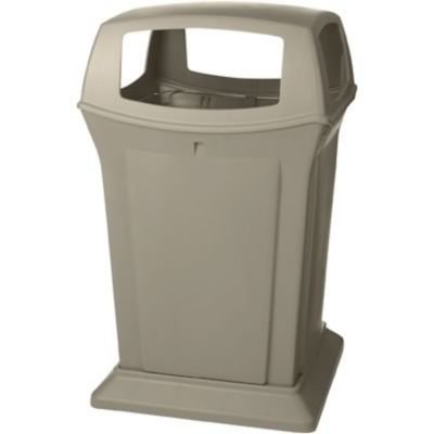 Rubbermaid FG917388BEIG 45 Gallon Ranger Container 4 Openings, No Doors