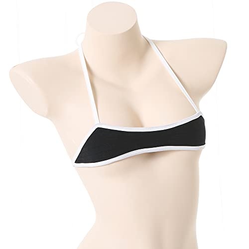 [YANJING] マイクロビキニ 超 極小 かわいい セクシー スク水 アニメ 水着 過激 コスプレ 可愛い スクール水着 風 紐 ヒモ ひも 下着 女性らしさ ミニブラ +ビキニ Tショーツ 2点セット - 画像3