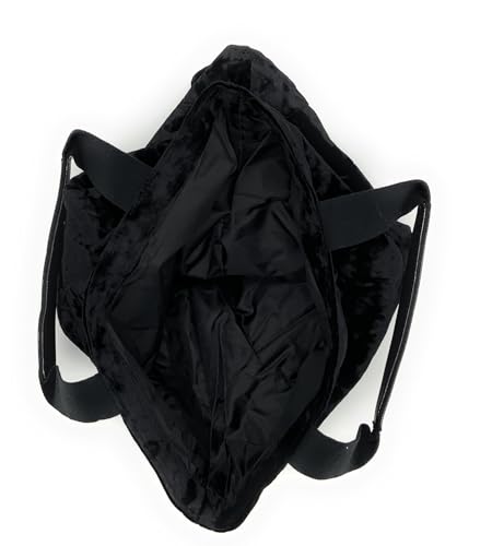Victoria's Secret Crushed Velvet Black Tote Bag Purse, Medium