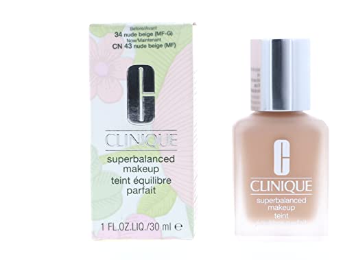 Superbalanced, New Clinique Makeup Foundation 30 ml, 34 Nude Beige MF-G, 1 Fl Oz