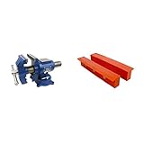 Yost Vises 750-E Multi-Jaw Rotating Vise System + MU360 Universal Jaw Cover, Blue, 5 Inch, 60,000 PSI, Ductile Iron, Industrial, 4.875 inches