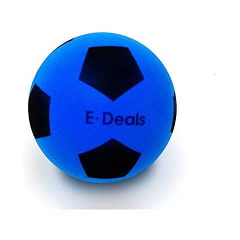 E-Deals 16.5cm Blue Foam Ball - Indoor Outdoor Soft Sponge Foam Soccer Ball Great Fun For Adults Kids Boys Girls Cover