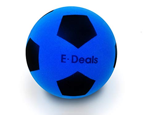 E-Deals Ballons en mousse souple pour football en intérieur et en extérieur pour adultes et enfants, E-Deals Size 5 Foam Football, .E-deals 20 cm bleu.