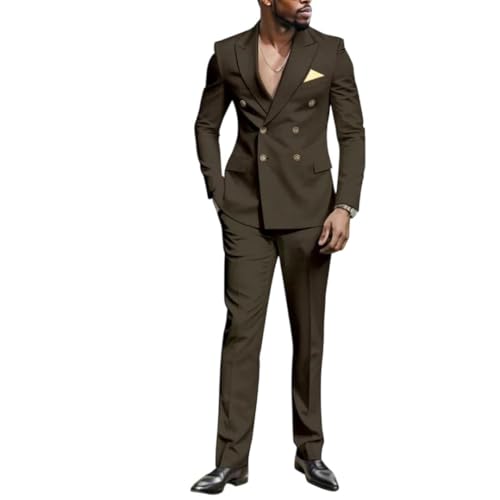 Men's Double Breasted Wedding Suit | 2-Piece Business Blazer | Best Man Banquet Jacket