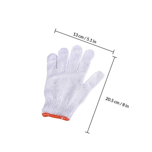 Guantes de algodón blanco para taller con 600g de hilo resistente al desgaste 2