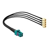 YILIANDUO 4 in 1 Mini Fakra Z zu 4X Fakra/SMA Kabel Universelles Fahrzeug-Videokabel für GPS-Antenne Rückfahrkamera ASAS Reparatur Auto Satellitenradio (Mini Fakra zu SMA Kabel)