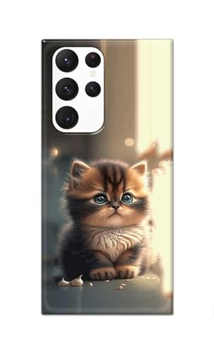 Image of PRINTFIDAA Printed Hard Back Cover Case for Samsung Galaxy S22 Ultra 5G Back Cover (Cute Cat) -112