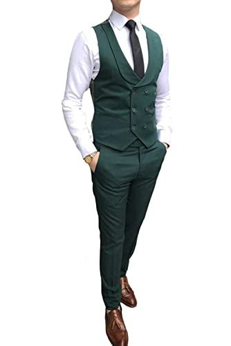GATMSTZ 3 Piece Suit for Men, Regular Fit Slim Design Solid Jacket, Vest & Pants for Business and Party3