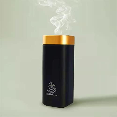 BAKEBK USB Electronic Incense Burner Portable Arabic Incense Holder Mini Electric Aromatherapy Diffuser Muslim Bukhoor Aroma Burner, Gold, 4.5 x 1.96 x 4.5 inches