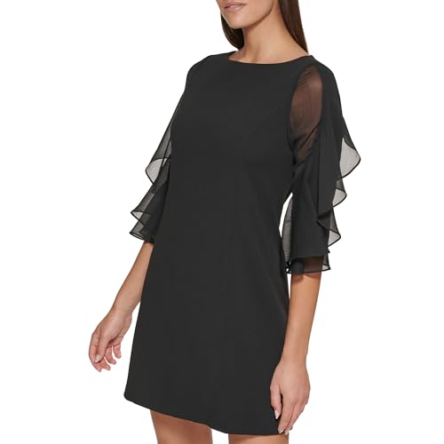 Image of Tommy Hilfiger Womens Polyester Spandex Pattern Sheath Midi Layered Dress