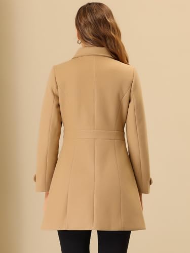 Image of Allegra K Women's Winter Classic Overcoat with Pockets Single Breasted Coat | Soft pea coat, Fully lined outerwear, Trendy, Fall office peacoat, Warm casual holiday everyday wear,