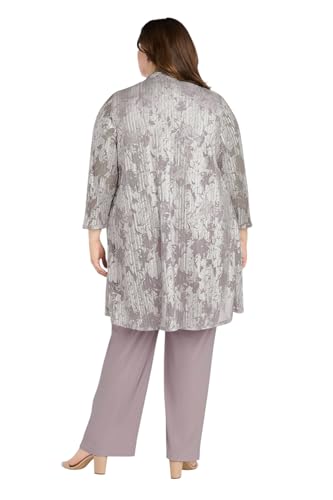 Stylish Gilded Grace Pantsuit Set in Lavender/Silver – Elegant 3-Piece Ensemble by R&M Richards, Size 16 - Image 6