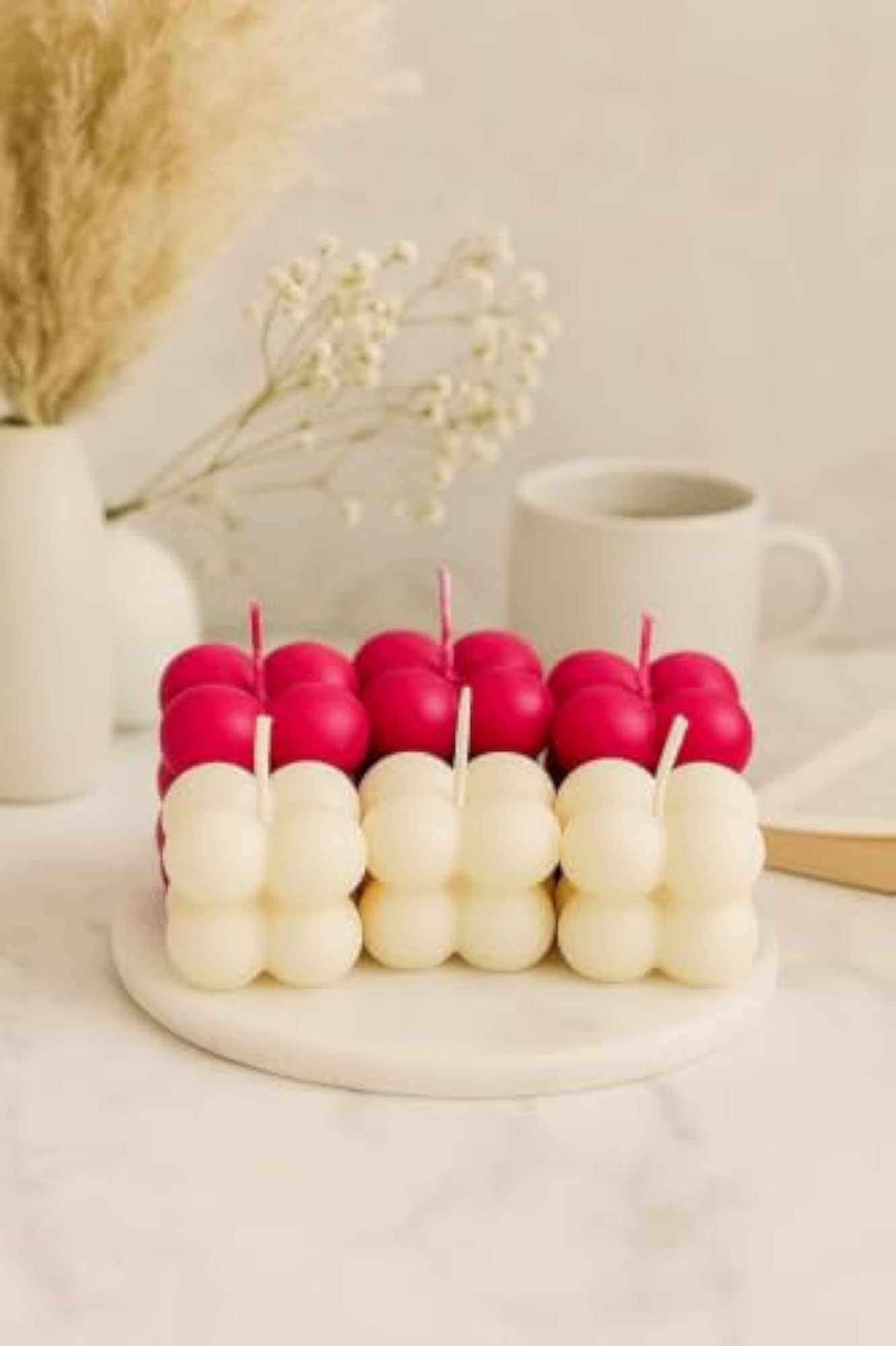 Bubble Cube Candle Unscented Hand-Poured