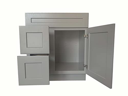 Generic 30 Wide X 21 Deep New Light Grey Shaker Single Sink Bathroom Vanity Base Cabinet Lgs V3021D 30Inch X 21Inch X34.5Inch #TOP3