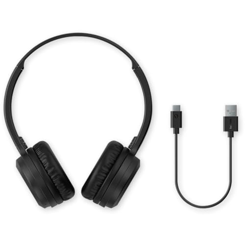 Headphone Philips bluetooth on-ear com microfone e energia para 15 horas na cor preto TAH1108BK/55 glide