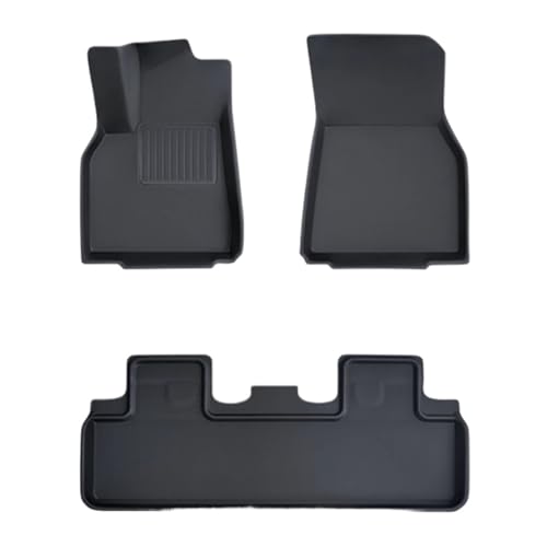 Tapis de coffre pour Tesla Modele Y LHD 2021-2024 en caoutchouc impermeable 3 pieces