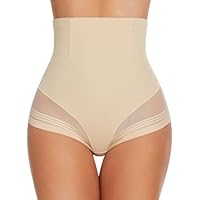 SIMIYA Bauchweg Unterhose Damen Shapewear Bauch Weg Miederhose Hoher Taille Miederslip Unterbauch Kontrolle Body Shaper für Frauen (Beige, S)