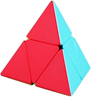 TANCH QIYI Pyramid Speed Cube 2X2 Stickless Triangle Magic Cube Puzzle Toy Colorful