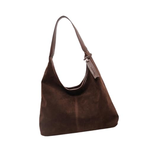 Image of CALANDIS Suede Bag Handbag Underarm Bag Large Top Handle Bag Purse Tote Bag for Women Coffee | Womens Handbags & Bags
