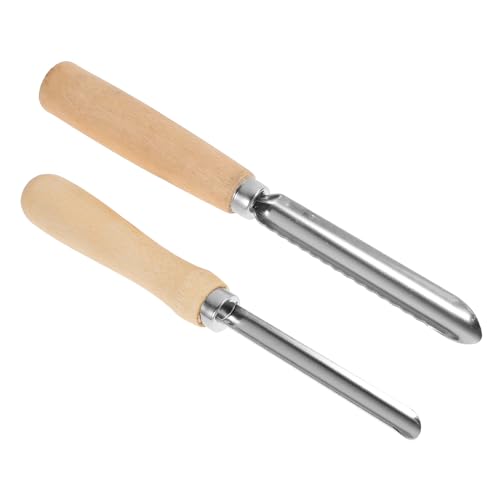 KESYOO 2個 製果実ピッター 木製ハンドル付きフルーツコアーリムーバー サクサク取り外し簡単 設計で も使いやすい