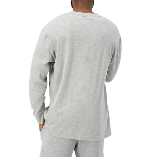 Image of Champion Men's Classic Long Sleeve T-Shirt, Standard Fit, Script Logo, Available in Regular and Big & Tall, Oxford Gray Heather - Classic Script Logo, 3X-Large