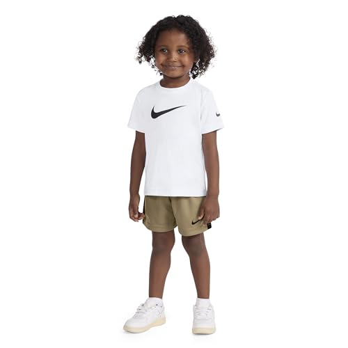 Image of Nike Boys' Dri-FIT Swoosh Logo T-Shirt and Mesh Shorts 2-Piece Outfit Set