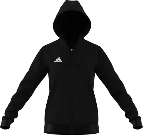 adidas Women's Entrada26 Full Zip Hoodie, Black/White, L