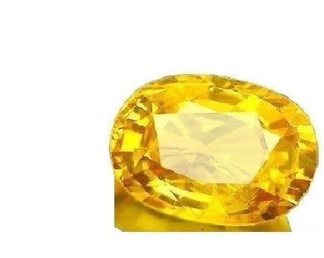 Saphir jaune de culture certifié Pukhraj testé en laboratoire