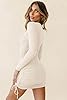 Imysty Womens Bodycon Ruched Mini Dress Long Sleev... #1
