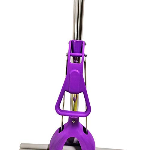 Mop Roller Spugna Mop PVA Asta Multifunzione in Acciaio Inossidabile Lavato a Mano Testa in Spugna Super Assorbente Mop e Secchio per la Pulizia del Pavimento (Colore: Viola, Dimen