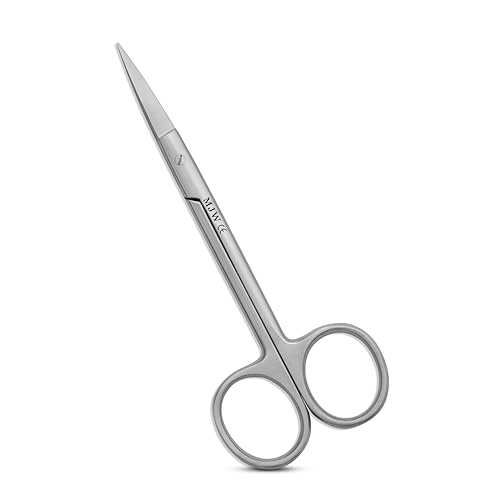 MJW Profesionales Uñas Tijeras Fabricadas en Acero Inoxidable con Puntas Derecho Utilizadas Como el Vello De la Barba, la Nariz y Las Orejas Recortar Tijeras
