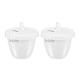 sourcing map Porcelana Crisol Copa 20ml con Tapa para Fundición Derritiendo Fundición Refinando 2Uds