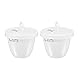 sourcing map 2 Stück Porzellan Tiegel Tasse Becher 20ml mit Deckel für Gießerei Schmelzen Raffination