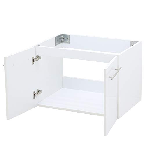 Windbay Wall Mount Floating Bathroom Vanity Sink Set, White Embossed Texture Vanity, White Integrated Sink Countertop - 23.25" #TOP5