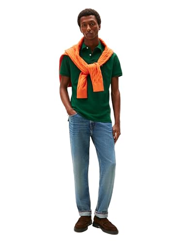 Image of Tommy Hilfiger Men's Short Sleeve Polo Shirts in Classic Fit with Stretch and Organic Pique Cotton