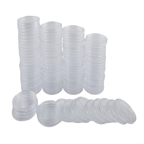 100 cápsulas redondas transparentes de plástico 38mm miniatura 3