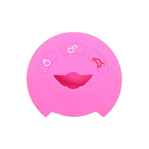 BROVACS Silicone Cover Protector Case Holder Skin Jacket Compatible with MINI Cooper 3 Button Round Smart Remote Key Fob CV9905 Pink - Image 2