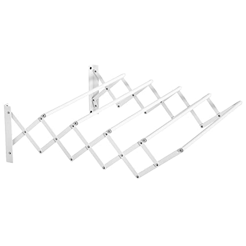 HOMCOM Extendable Wall Clothes Airer 25" Metal Clothes Airer with...