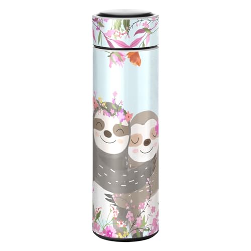 SoreSore 水筒 500ml レディース 保温保冷 8時間 なまけもの 怠け者 花 エレガント ブルー マグボトル 0.5L メンズ ステンレス 直飲み 真空断熱 大容量 おしゃれ スポーツドリンクボトル 魔法瓶 スリム 洗いやすい 軽量 持ち運び便