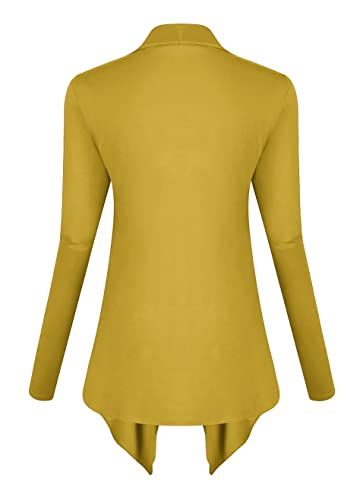 Image of Urban CoCo Women's Drape Front Open Cardigan Long Sleeve Irregular Hem