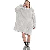 DESIGN MULTIFONCTIONNEL Avec une grande capuche et des poches profondes pour le rangement. Se transforme en couverture ou sweat à capuche en quelques secondes - Idéal pour se détendre, travailler à la maison ou pour les aventures en plein air.