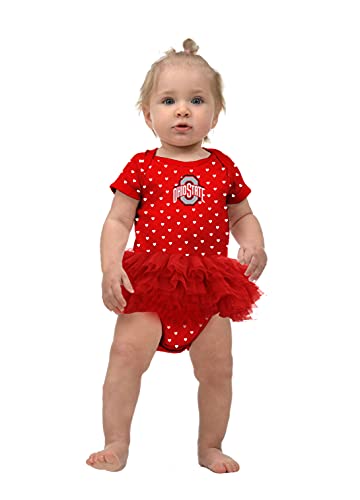 Image of Two Feet Ahead Newborn Baby Girl Bodysuit Creeper Hearts Tutu Skirt Dress Sizes 0-3M 6M 12M