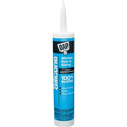 DAP White Silicone Rubber Door, Siding and Window Sealant 10.1 oz.
