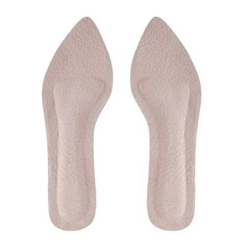 Image of Pigskin Leather Cushion Inserts for Women, Self-Adhesive Barefoot Cushioning Shoe Insoles for High Heels, Sandals, Dress Shoes and Flats, Sockless Shoe Liners Anti-Slip and Ultra-Absorbent, 1 Pair