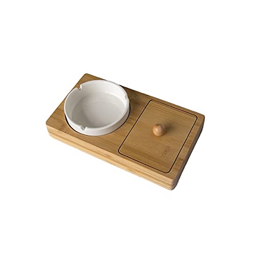 XDYNJYNL Wooden Rectangle Ashtray Without Lid, Garden Ashtray Weed for Outside, Ash Holder for Smokeless, Wind Cool Ashtray, Cigarette Ashtray for Outdoor Use