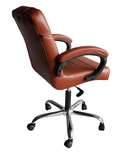 Image of Goyal steel & furniture Revolving Chair for Principal Manager Office with arm Rest and Cushioned seat Back (1, Brown, Standard)