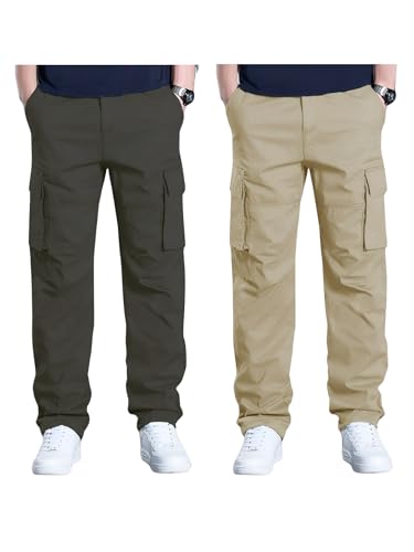Image of Leriya Fashion Men's Cargo Pants | Multi Pocket Cotton Cargo Joggers for Men | Loose Fit Stylish Pant with Pockets | Casual Baggy Trousers & Streetwear Lower