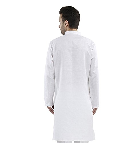 Kurta Royal ropa de algodón y lino para hombre moda casual blanca 42 4