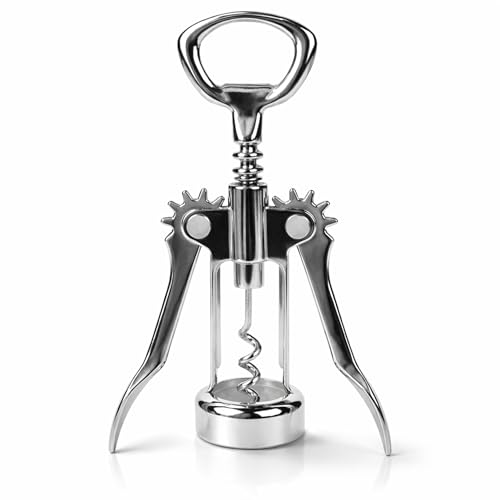Winged Corkscrew Wine Bottle Opener – Dual Lever Design for Easy Cork Removal, Durable Barware Tool for Wine, Beer Bottles, Champagne & Drinks