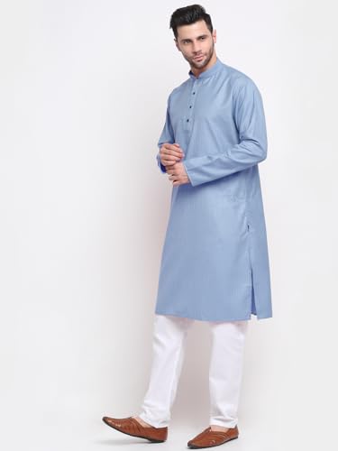 Image of KRAFT INDIA Men Cotton Stripped Kurta ONLY